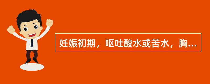 妊娠初期，呕吐酸水或苦水，胸胁满闷，头晕头胀，烦渴口苦，舌淡红，苔微黄，脉弦滑，