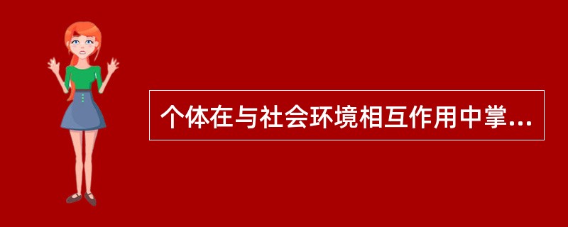 个体在与社会环境相互作用中掌握社会行为规范、价值观念、社会行为技能，以适应社会生