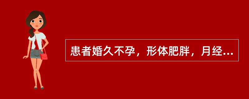 患者婚久不孕，形体肥胖，月经稀发，带下量多，色白质黏无臭；头晕心悸，胸闷泛恶，面