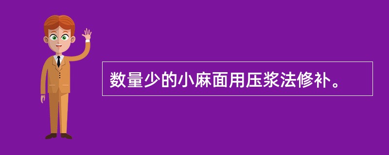 数量少的小麻面用压浆法修补。