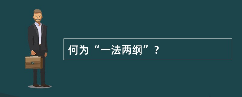 何为“一法两纲”？