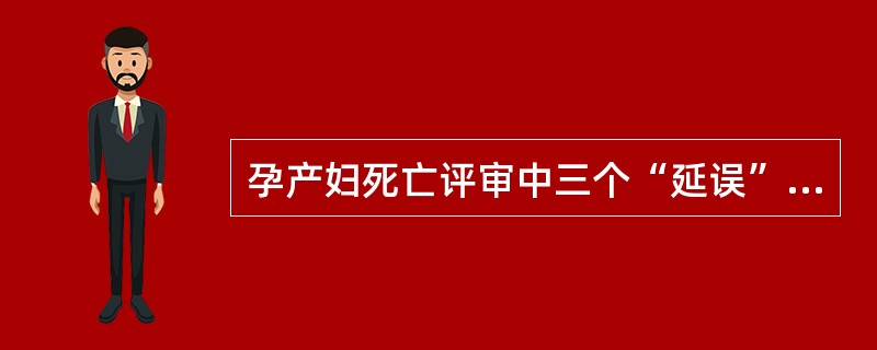 孕产妇死亡评审中三个“延误”是指什么？