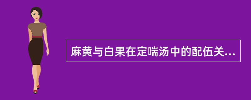 麻黄与白果在定喘汤中的配伍关系是（）.