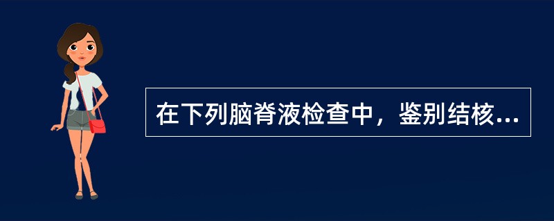 在下列脑脊液检查中，鉴别结核性脑膜炎与病毒性脑炎最有意义的项目是()