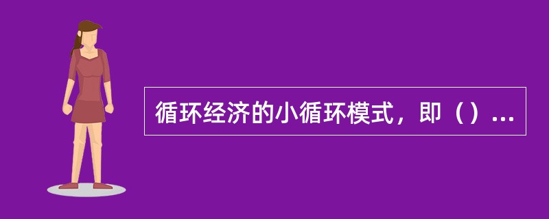 循环经济的小循环模式，即（）的清洁生产。