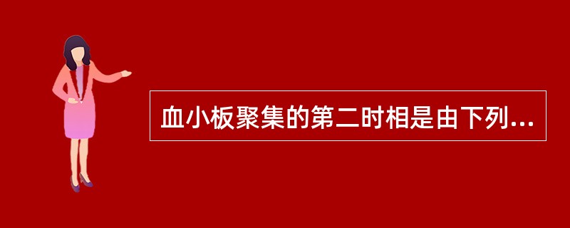血小板聚集的第二时相是由下列哪种因素引起的：（）