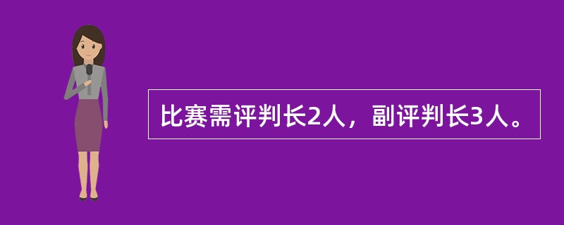 比赛需评判长2人，副评判长3人。