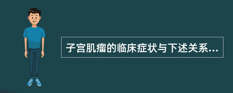 子宫肌瘤的临床症状与下述关系最密切的是哪一项（）。