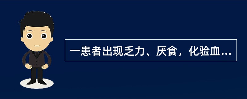 一患者出现乏力、厌食，化验血常规结果为Hb90g/L，MCV93fL，MCH28