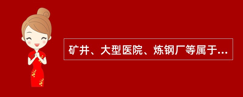 矿井、大型医院、炼钢厂等属于（）负荷。