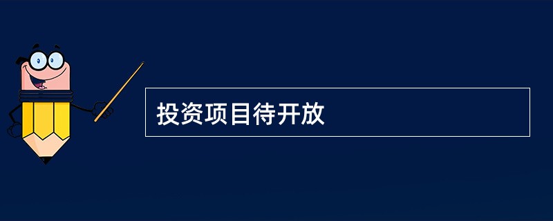 投资项目待开放