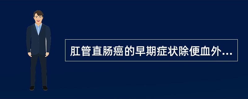 肛管直肠癌的早期症状除便血外，还可见（）