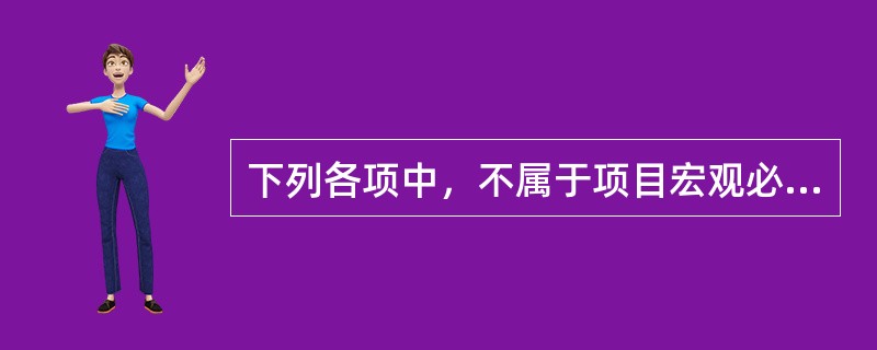 下列各项中，不属于项目宏观必要性评估内容的是（）。