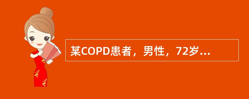 某COPD患者，男性，72岁。由于感染出现急性加重而入院，痰培养结果提示患者为铜