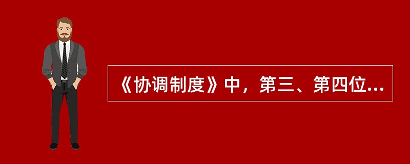 《协调制度》中，第三、第四位代表（）