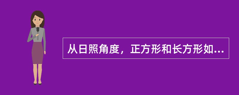 从日照角度，正方形和长方形如果朝向为（），是最好的朝向和体形。