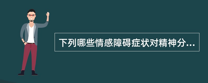 下列哪些情感障碍症状对精神分裂症诊断有重要价值()