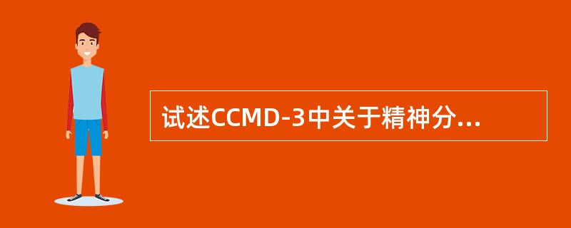 试述CCMD-3中关于精神分裂症的诊断标准。