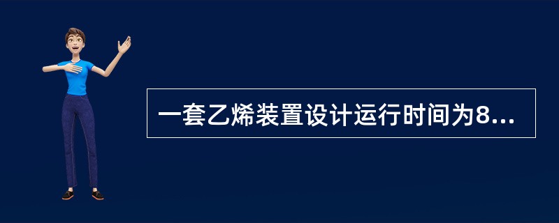 一套乙烯装置设计运行时间为8000小时/年，2003年运行350天，因故停车共1