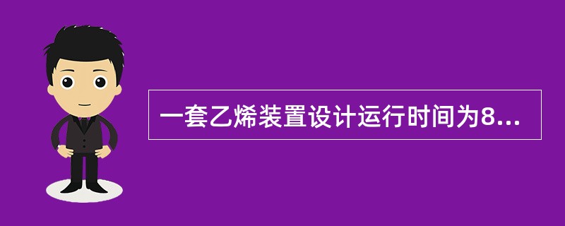 一套乙烯装置设计运行时间为8000小时/年，2004年运行330天，因故停车5天