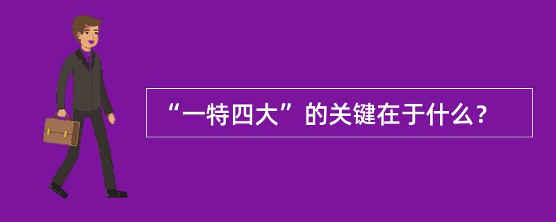 “一特四大”的关键在于什么？