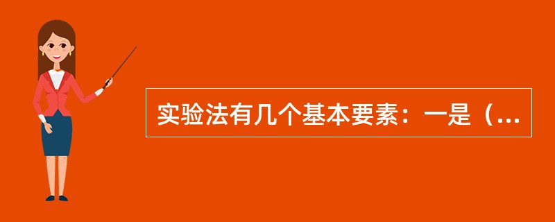 实验法有几个基本要素：一是（），二是实验对象和实验环境，三是实验活动。