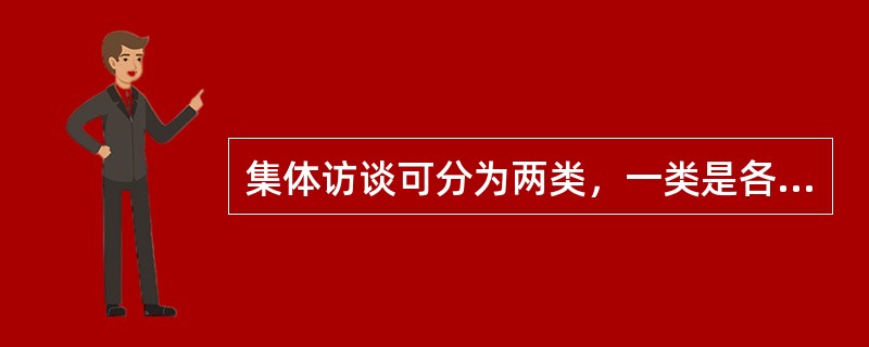 集体访谈可分为两类，一类是各抒己见式的访谈，一类是（）的访谈，其代表是反向头脑风
