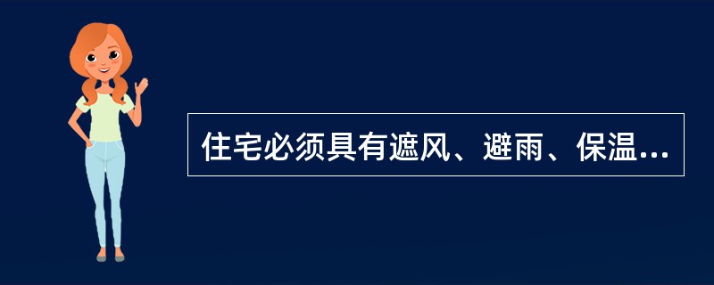 住宅必须具有遮风、避雨、保温、隔热、采光、通风、隔声、防潮、防火、防震等功能，这