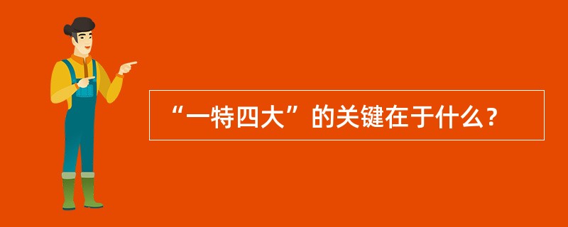 “一特四大”的关键在于什么？