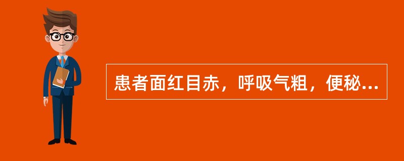 患者面红目赤，呼吸气粗，便秘腹满，神昏谵语，舌苔焦黄。证属（）