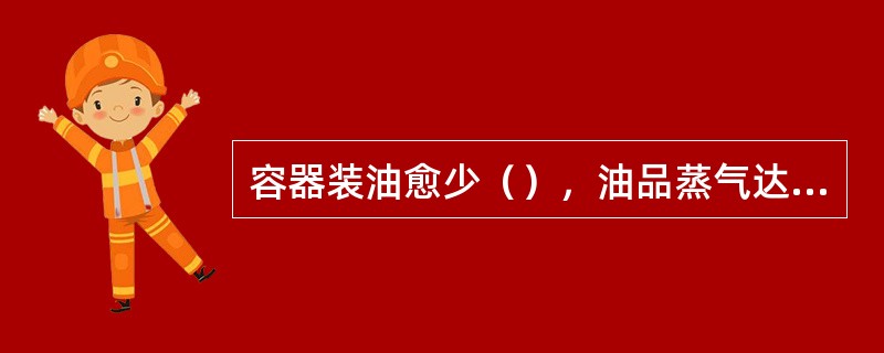 容器装油愈少（），油品蒸气达到饱和时，所需油品蒸发量就愈大，引起的损耗也愈大。