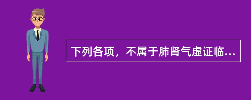 下列各项，不属于肺肾气虚证临床表现的是（）