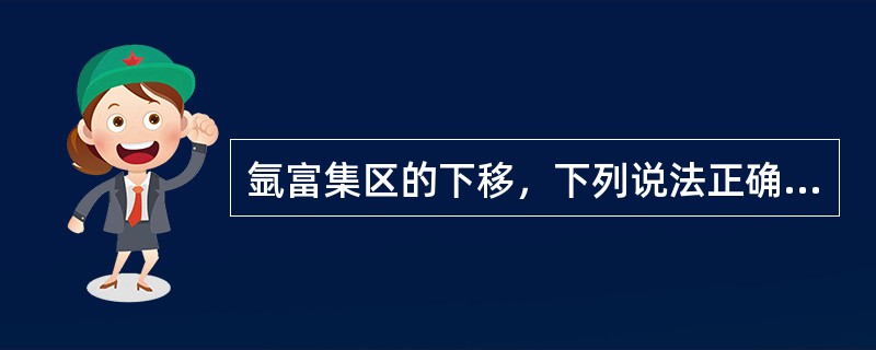 氩富集区的下移，下列说法正确的是（）。（1）氩馏分的含氩量将升高（2）氧含量将降