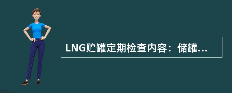 LNG贮罐定期检查内容：储罐的整体外观情况（周期：（））；真空粉末绝热储罐夹层真