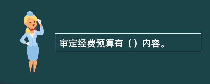 审定经费预算有（）内容。