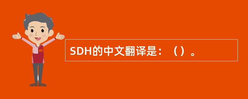 SDH的中文翻译是：（）。