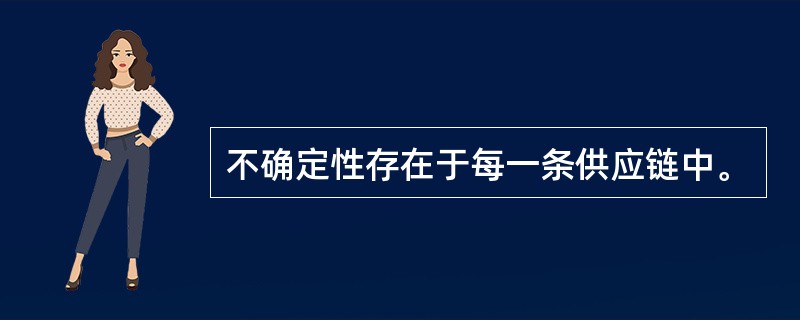 不确定性存在于每一条供应链中。