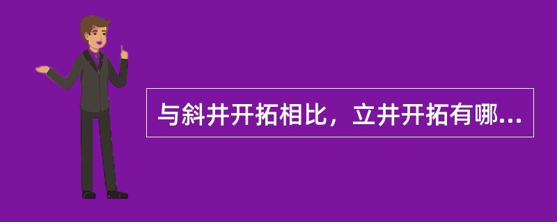 与斜井开拓相比，立井开拓有哪些优缺点？并分析立井开拓适应条件。