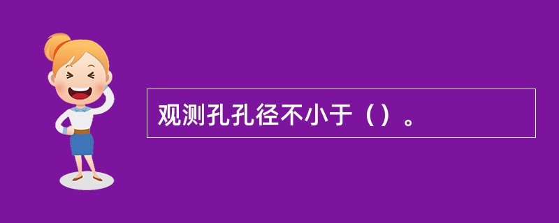 观测孔孔径不小于（）。