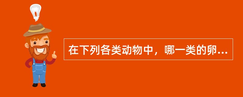 在下列各类动物中，哪一类的卵黄囊极小？（）