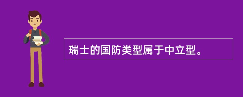 瑞士的国防类型属于中立型。