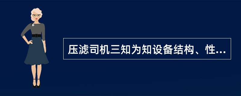 压滤司机三知为知设备结构、性能、原理。