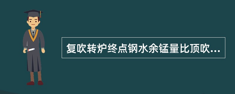 复吹转炉终点钢水余锰量比顶吹转炉（）。