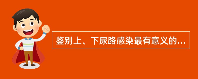 鉴别上、下尿路感染最有意义的是（）