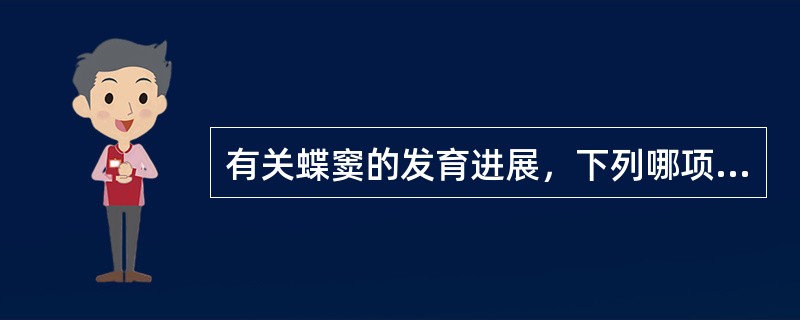 有关蝶窦的发育进展，下列哪项是对的（）。