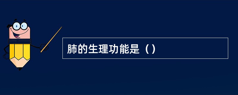 肺的生理功能是（）