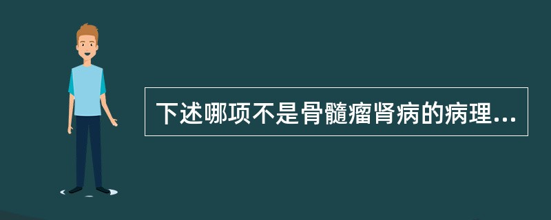 下述哪项不是骨髓瘤肾病的病理改变（）