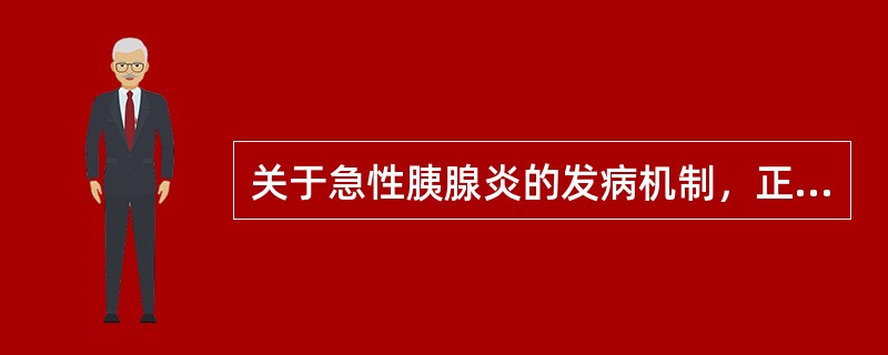 关于急性胰腺炎的发病机制，正确的是（）