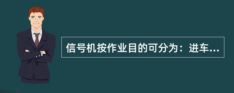 信号机按作业目的可分为：进车场信号机、出车场信号机、（）信号机、阻拦信号机。车场