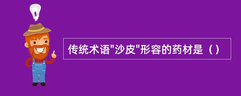 传统术语"沙皮"形容的药材是（）